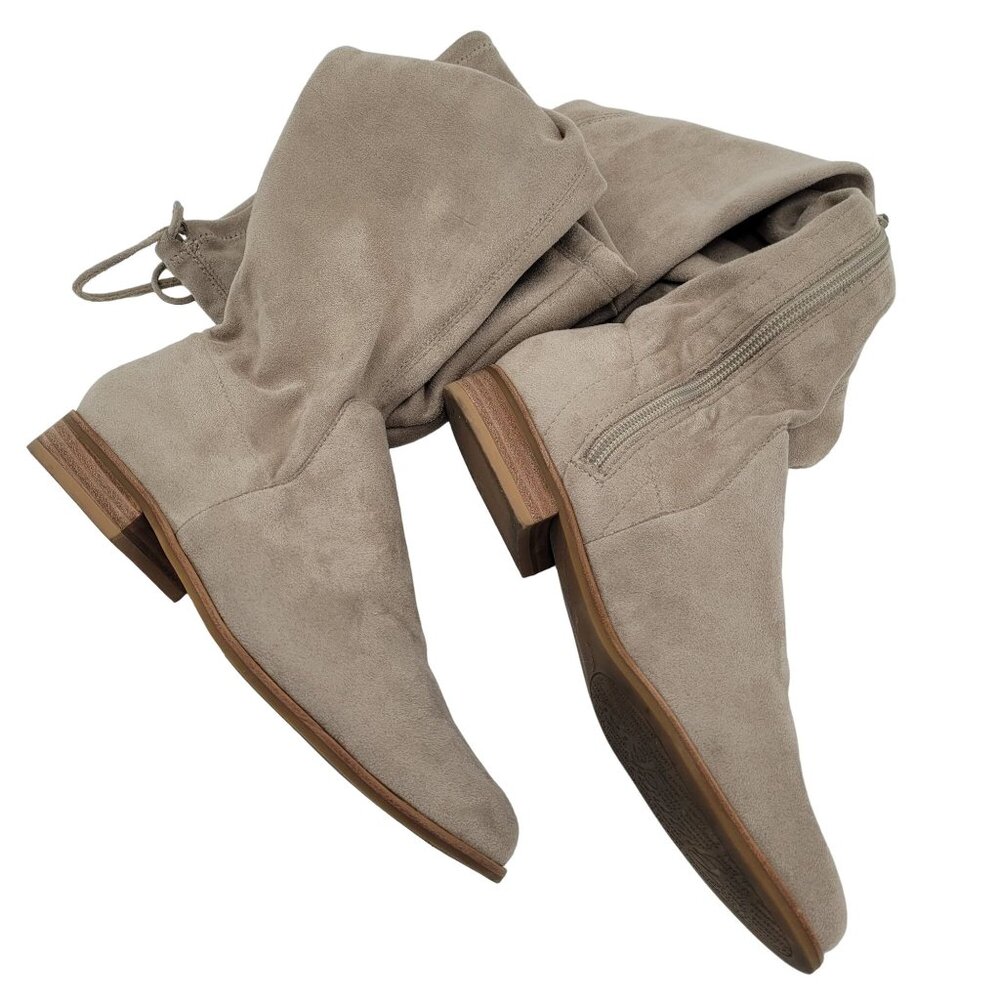 Women's Over the Knee Boots Light Tan Suede Microfiber Gianni Bini  Size 6.5 M